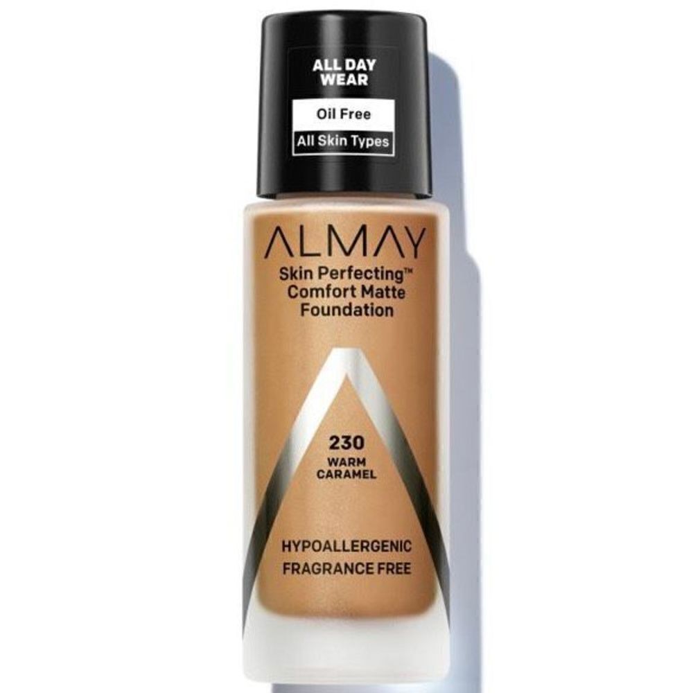 230 Almay Skin Perfecting Comfort Matte Foundation Hypoallergenic Warm Caramel
